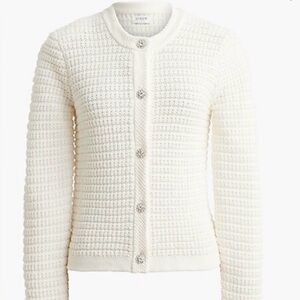 J. Crew Factory Cream Lady Jacket with Sparkle Buttons XS